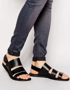 Black Summer Strappy Sandals For men