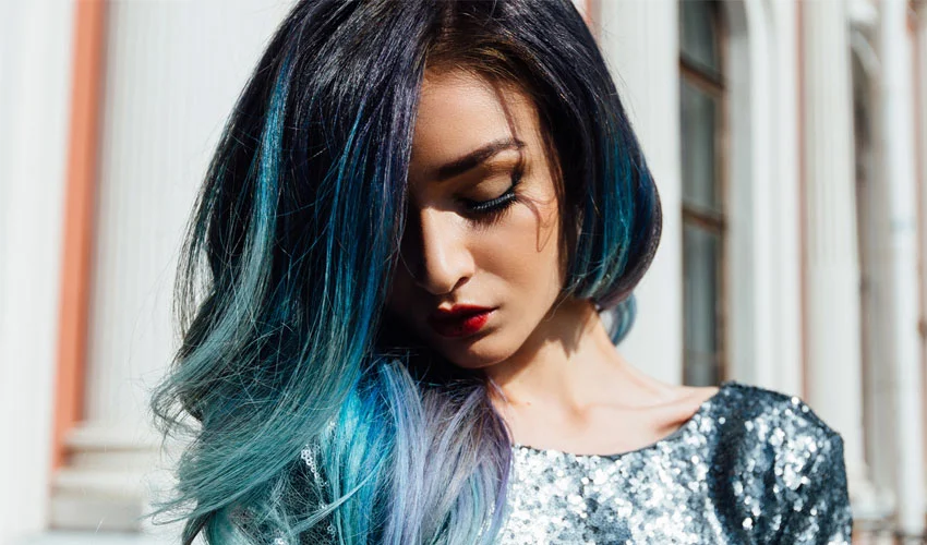 How to Get Black Hair with Blue Highlights?
